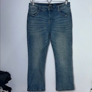 Buffalo Kellie Semi High Rise Kick Crop Blue Jeans